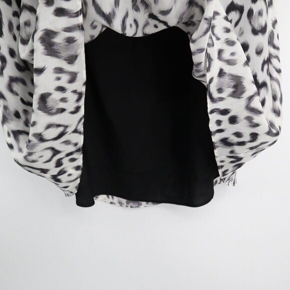 Rachel Zoe Animal Print Silk Dress Womens XS White Trendy Twee Boho Mob Wife NWT - Picture 7 of 16